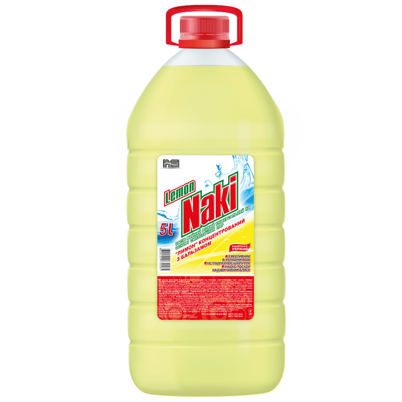 Гель для ручного миття посуду NAKI Лимон з бальзамом, 5л